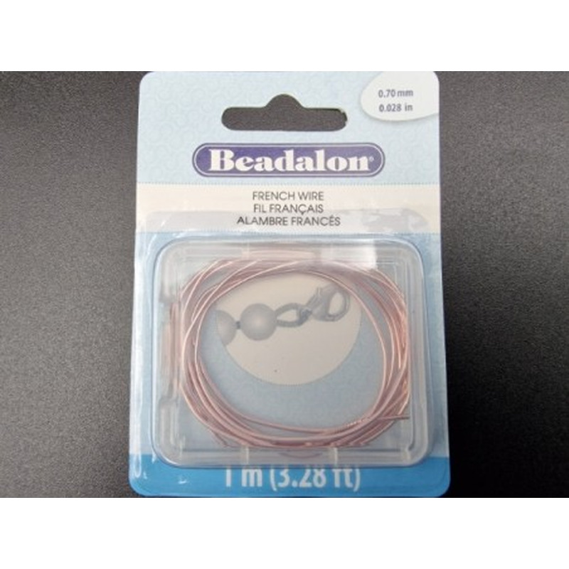 Perlspiraldraht 0,7mm/1m ROSE vergoldet, French Wire