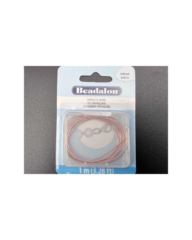 Perlspiraldraht 0,8mm/1m ROSE vergoldet, French Wire