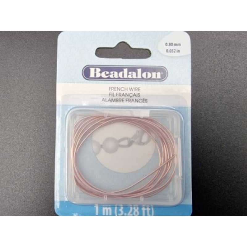 Perlspiraldraht 0,8mm/1m ROSE vergoldet, French Wire