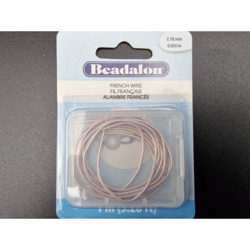 Perlspiraldraht 0,9mm/1m ROSE vergoldet, French Wire