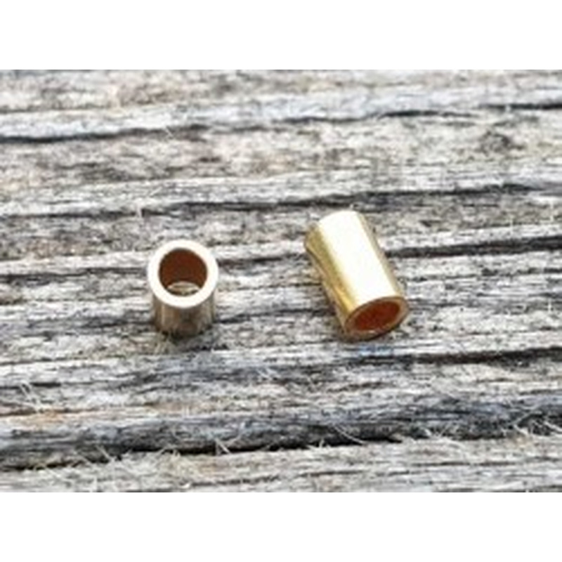 Quetschröhrchen 2x3mm Goldfilled, 2 Stk