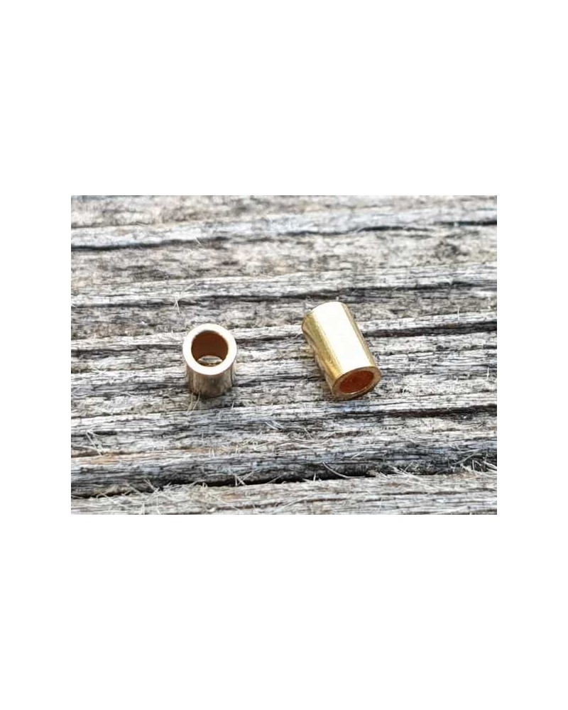 Quetschröhrchen 2x3mm Goldfilled, 2 Stk