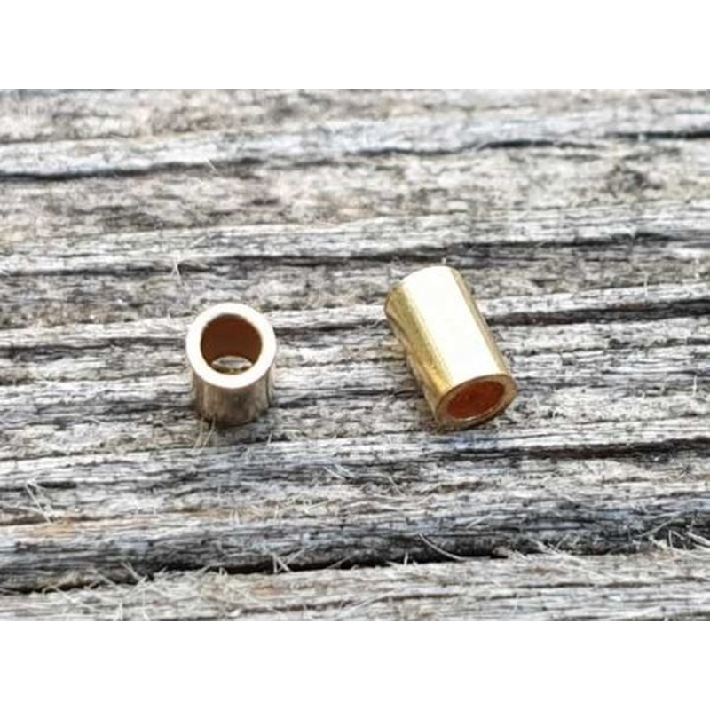Quetschröhrchen 2x3mm Goldfilled, 2 Stk