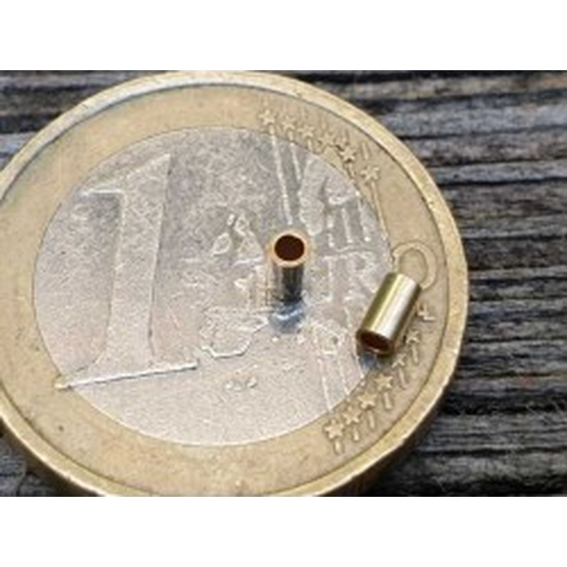 Quetschröhrchen 2x3mm Goldfilled, 2 Stk 2