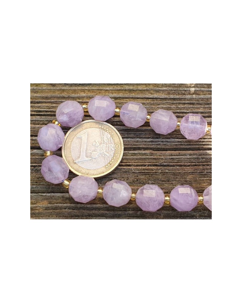 Lavendelamethystkette (Lavendelquarz) facettiert 10mm