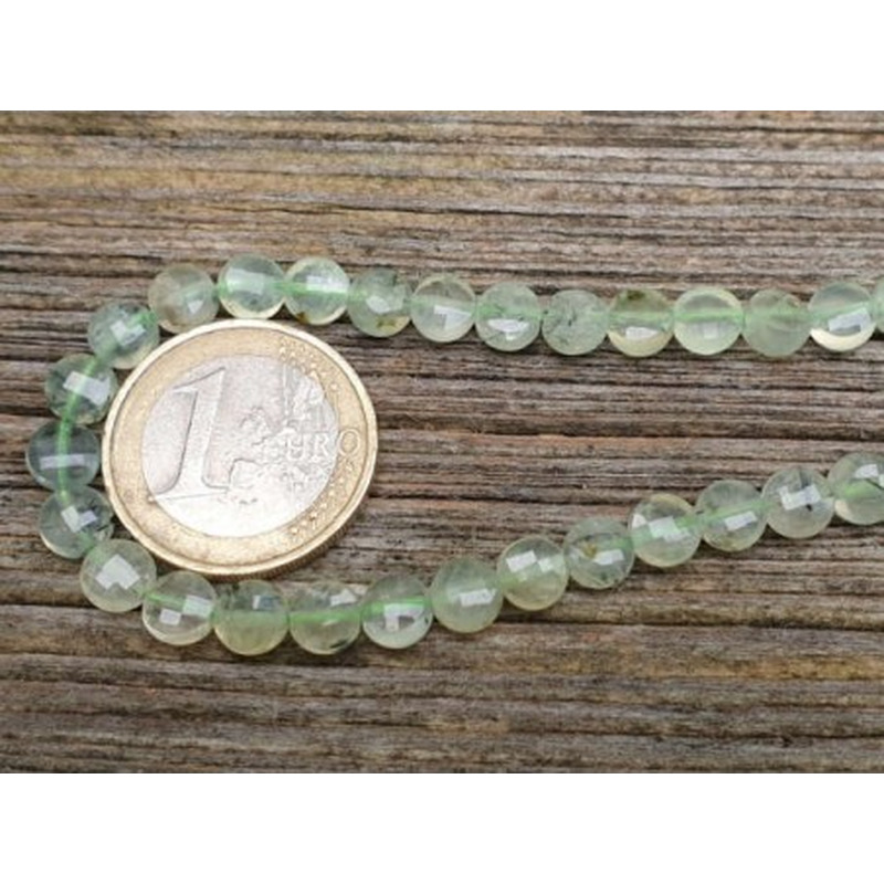Prehnitkette Scheibchen facettiert 6x3mm