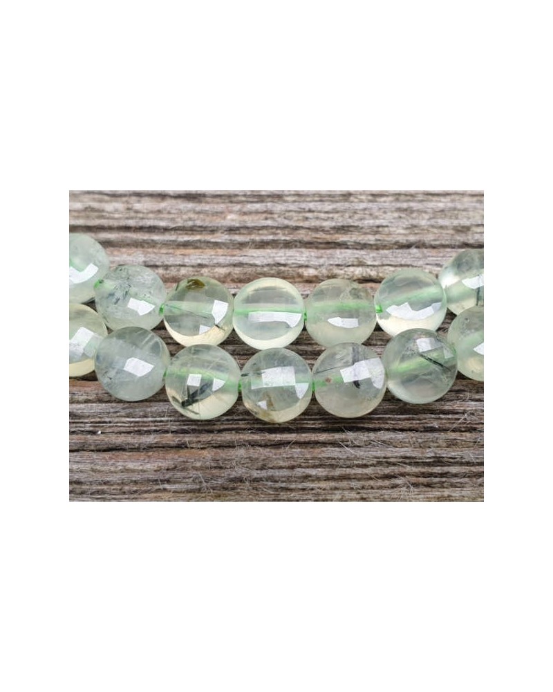 Prehnitkette Scheibchen facettiert 6x3mm
