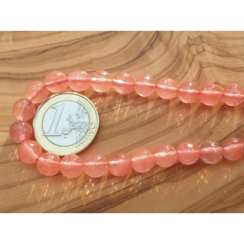 Cherryquarzkette facettiert 8mm