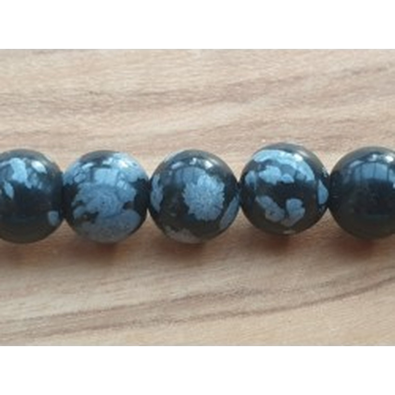Schneeflocken Obsidian Kette 6mm