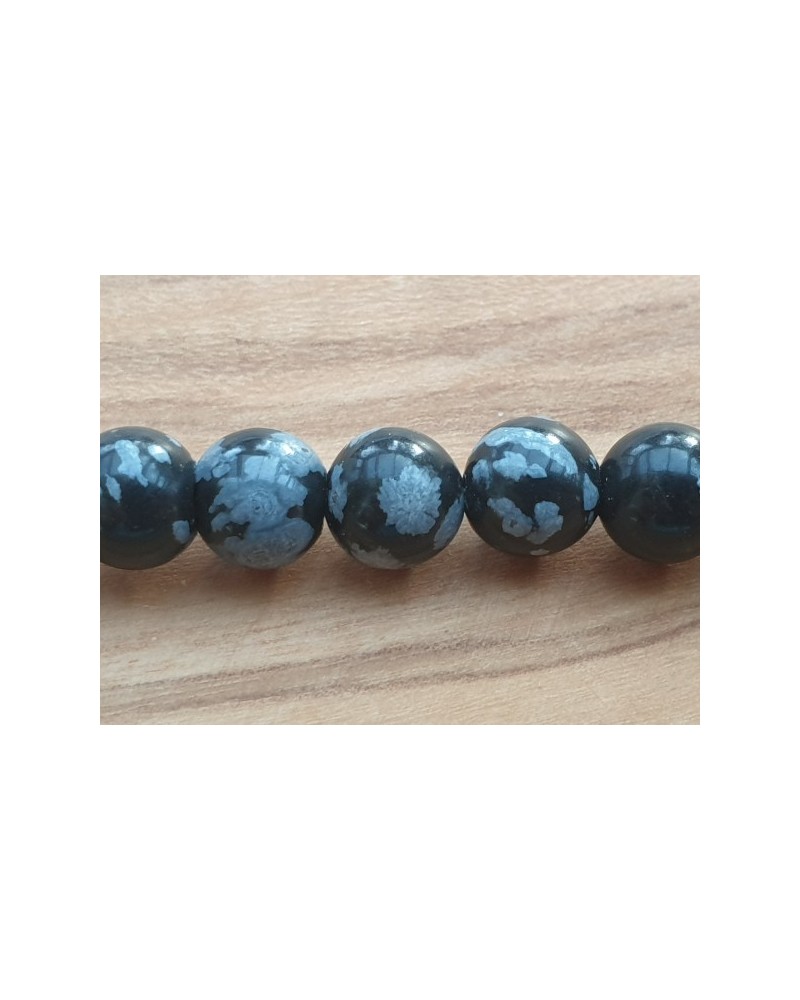 Schneeflocken Obsidian Kette 6mm