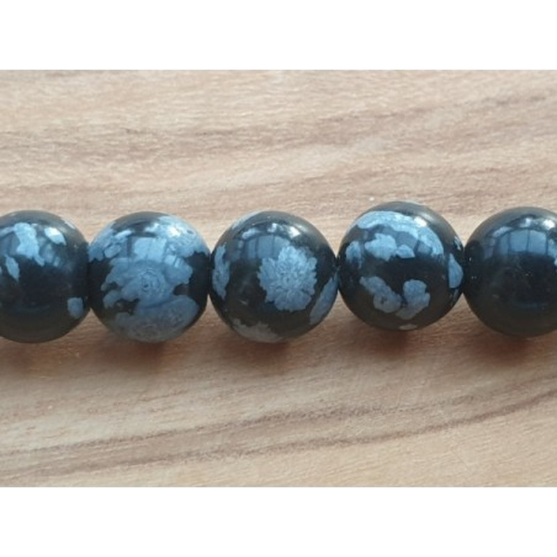 Schneeflocken Obsidian Kette 6mm
