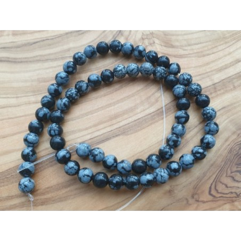 Schneeflocken Obsidian Kette 6mm