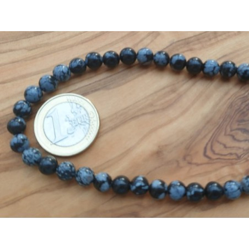 Schneeflocken Obsidian Kette 6mm