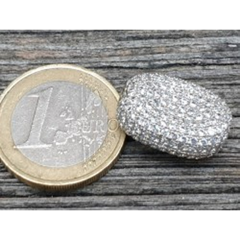Zwischenteil Strass 19x13x8mm, Metall silberfarben 2