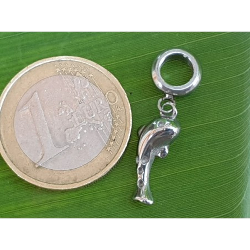 Charm Fisch 28mm, Edelstahl