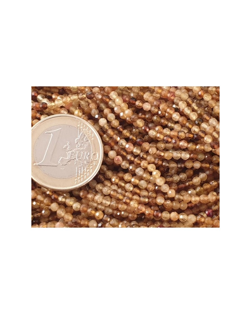 gelbe Turmalinkette facettiert 2mm