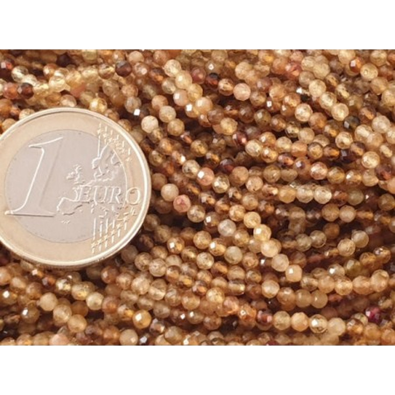 gelbe Turmalinkette facettiert 2mm