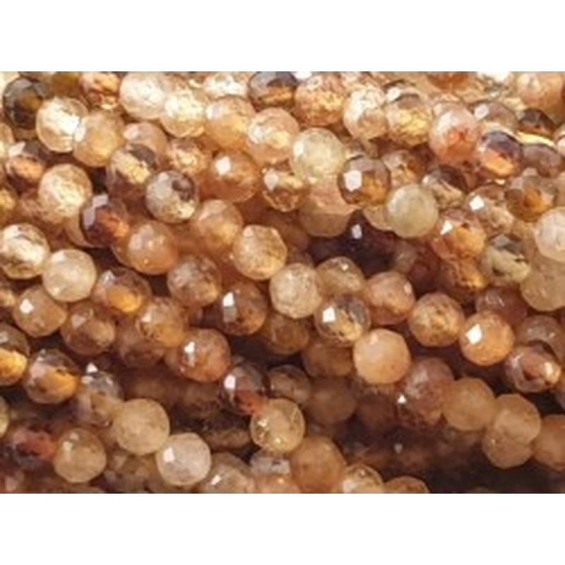gelbe Turmalinkette facettiert 2mm