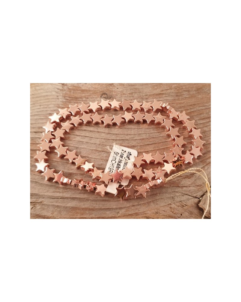 Blutsteinkette Rosegold (Hämatit) Stern 6mm