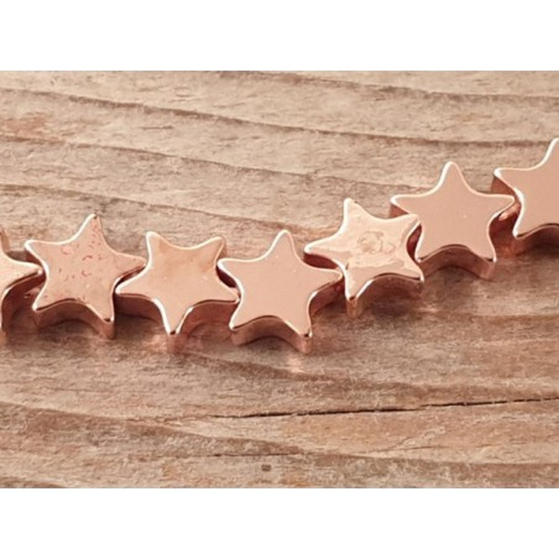 Blutsteinkette Rosegold (Hämatit) Stern 6mm