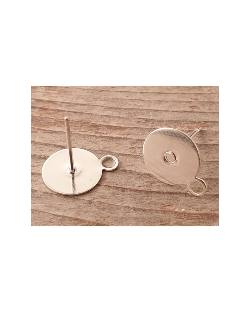 Ohrstecker 9mm (10 Stk), Messing versilbert