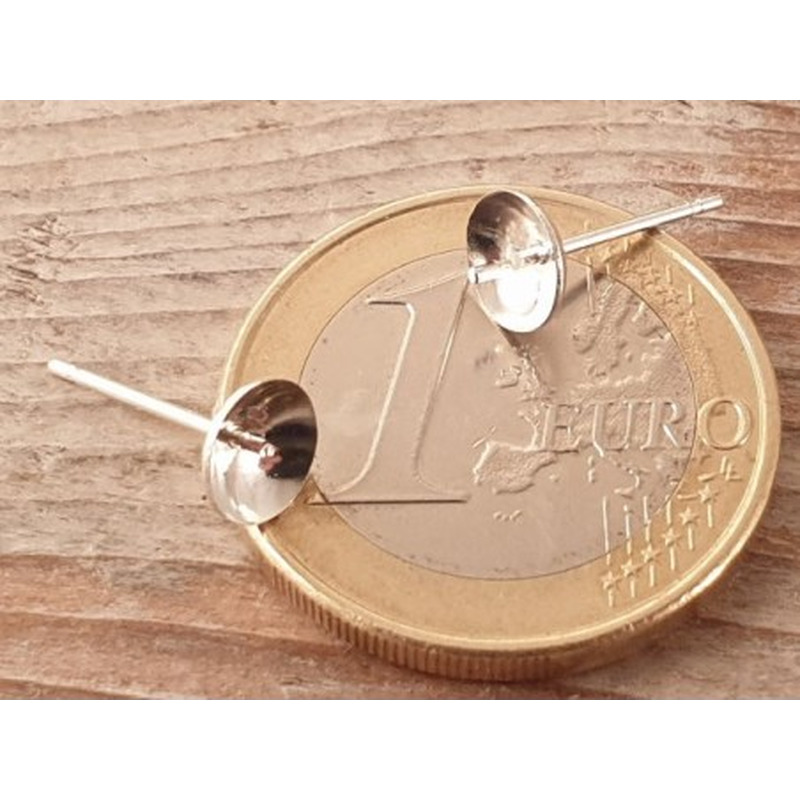 Ohrstecker 6mm (2 Stk), Messing versilbert
