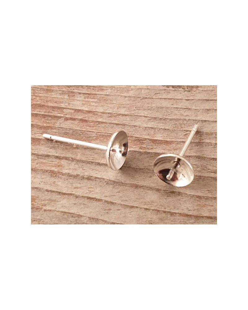 Ohrstecker 6mm (2 Stk), Messing versilbert