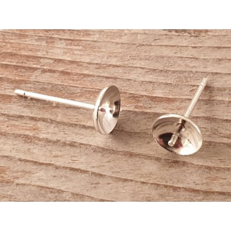 Ohrstecker 6mm (2 Stk), Messing versilbert