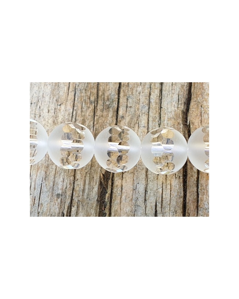 Bergkristallkette 10mm iced/poliert