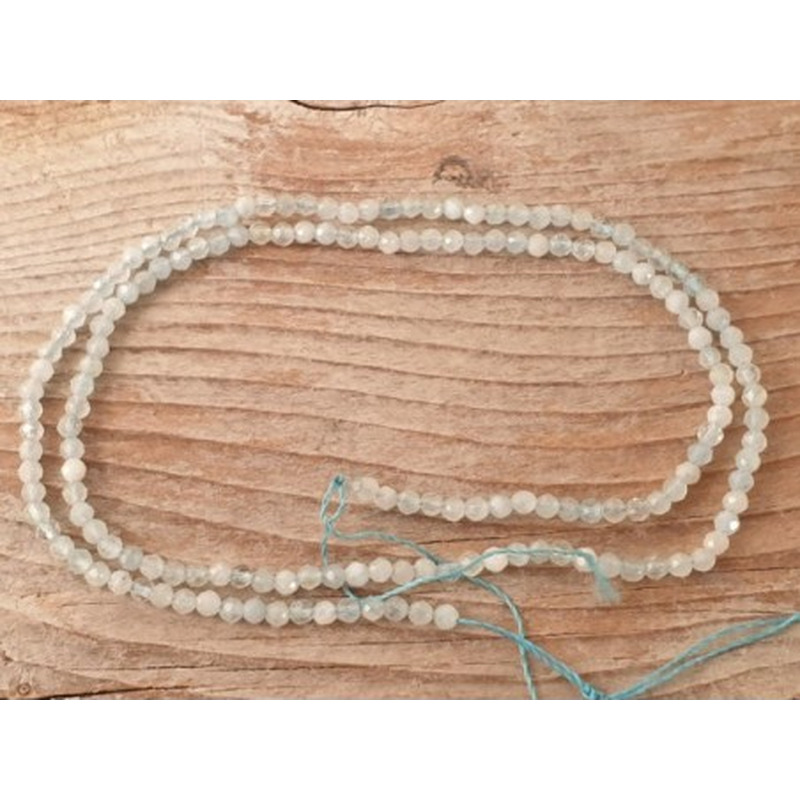 Aquamarinkette facettiert, 2mm