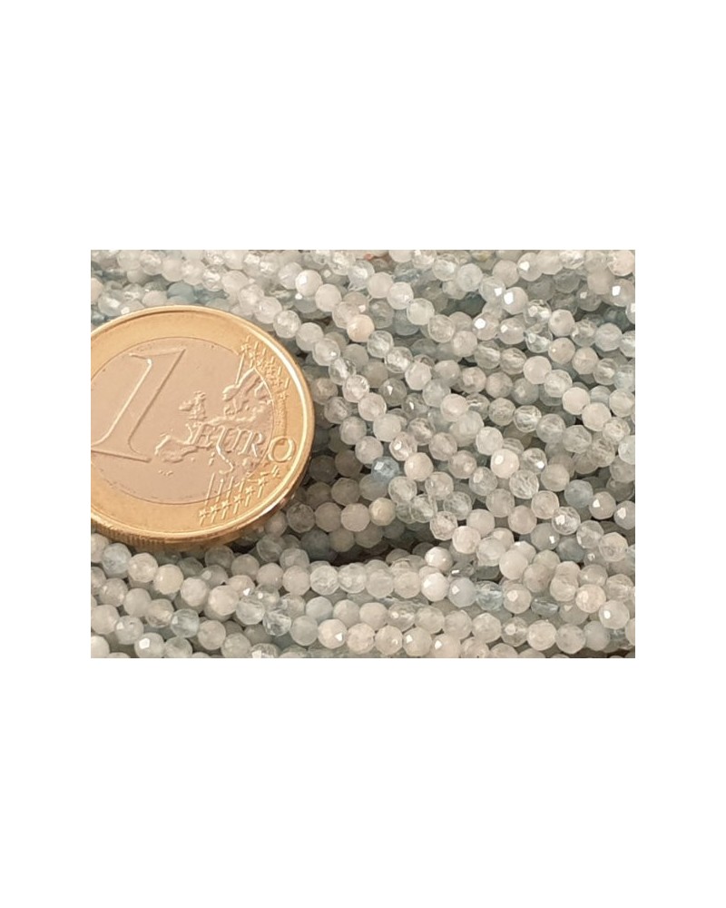 Aquamarinkette facettiert, 2mm