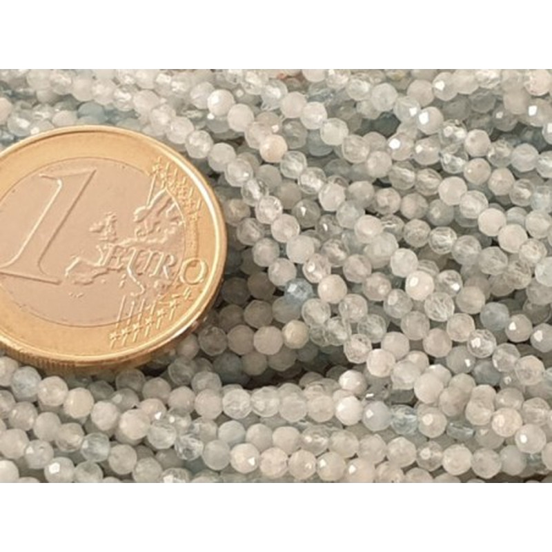 Aquamarinkette facettiert, 2mm