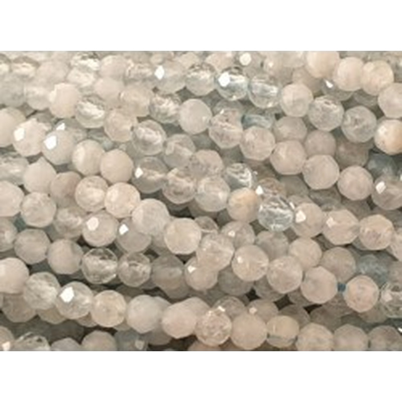 Aquamarinkette facettiert, 2mm