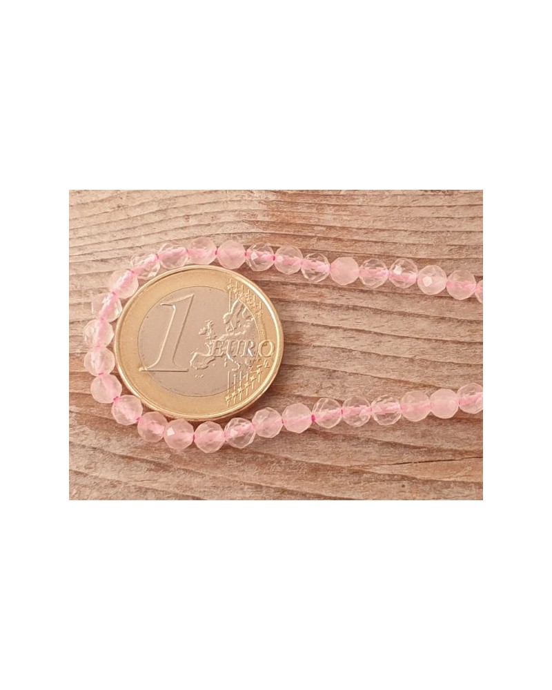 Rosenquarzkette facettiert 4mm