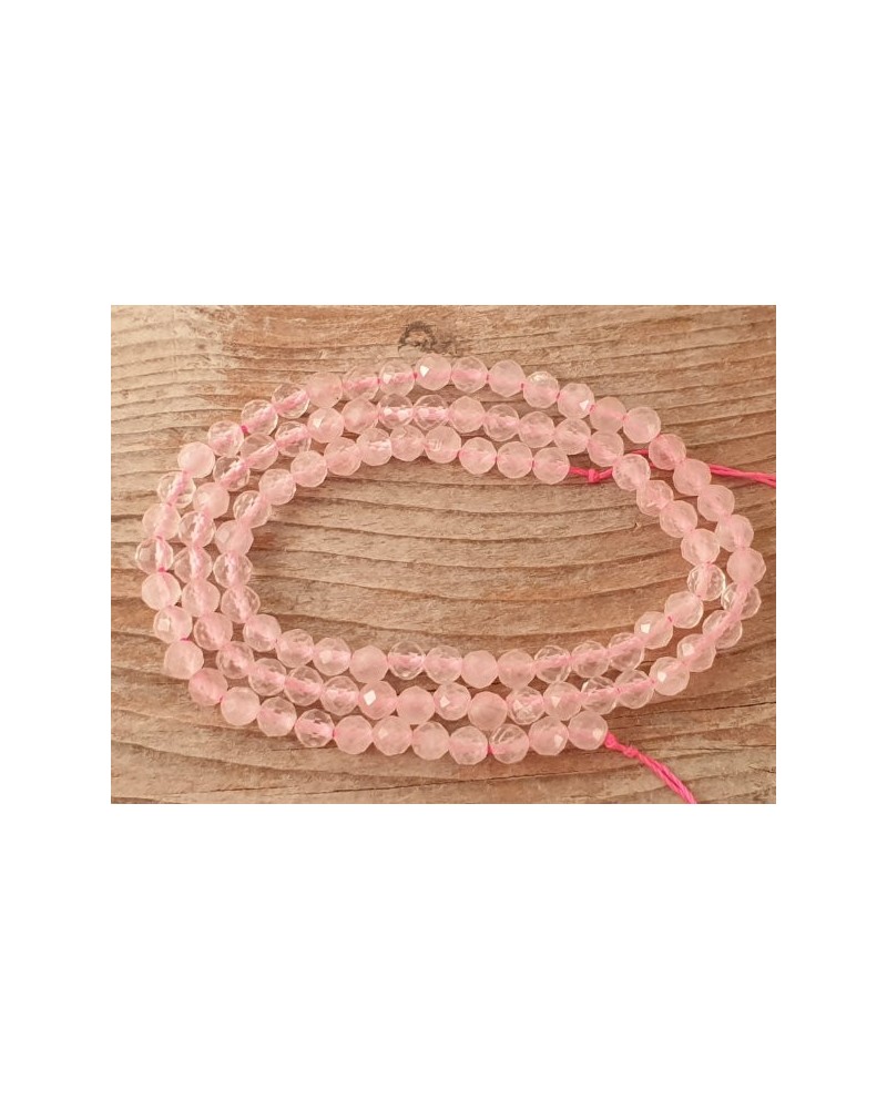 Rosenquarzkette facettiert 4mm