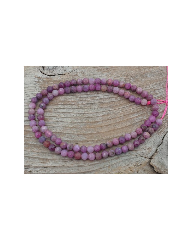 Rubin Kette facettiert 4mm