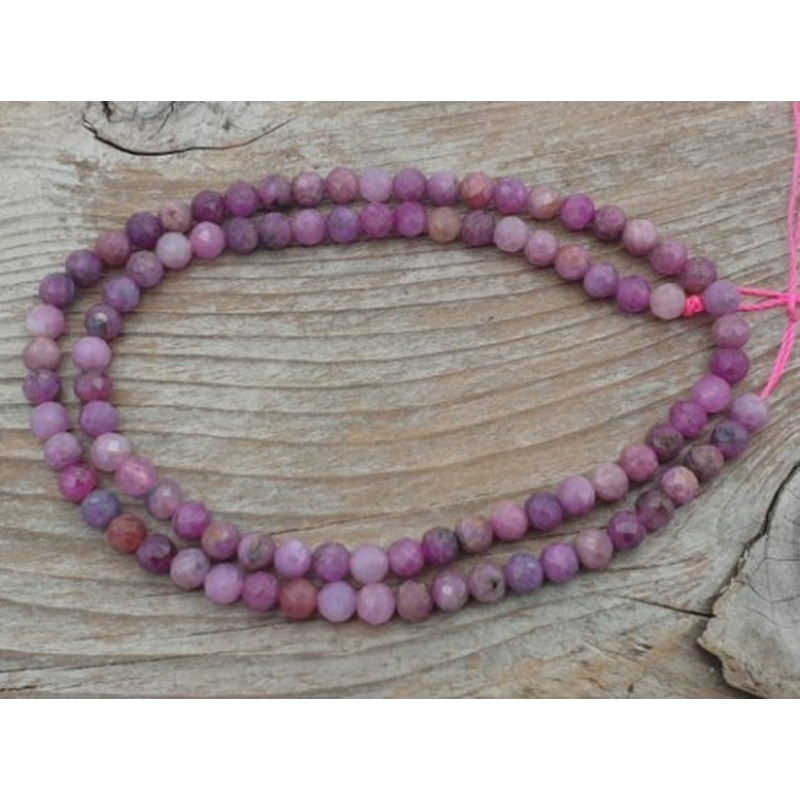 Rubin Kette facettiert 4mm