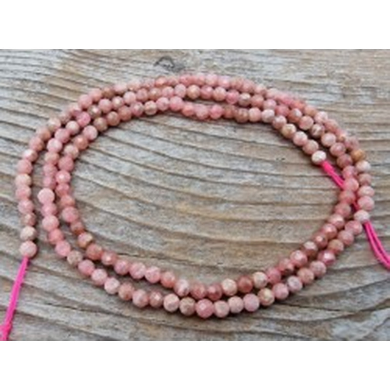Rhodochrositkette facettiert 3mm 2