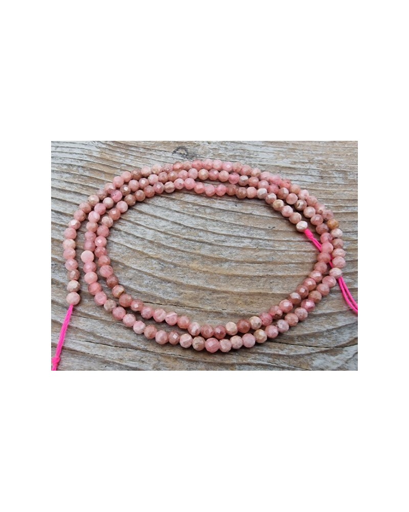 Rhodochrositkette facettiert 3mm