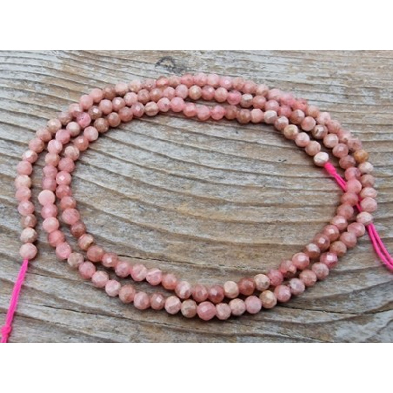 Rhodochrositkette facettiert 3mm