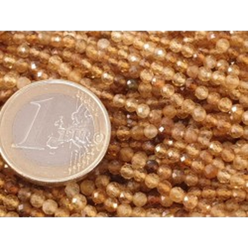 gelbe Turmalinkette facettiert 3mm