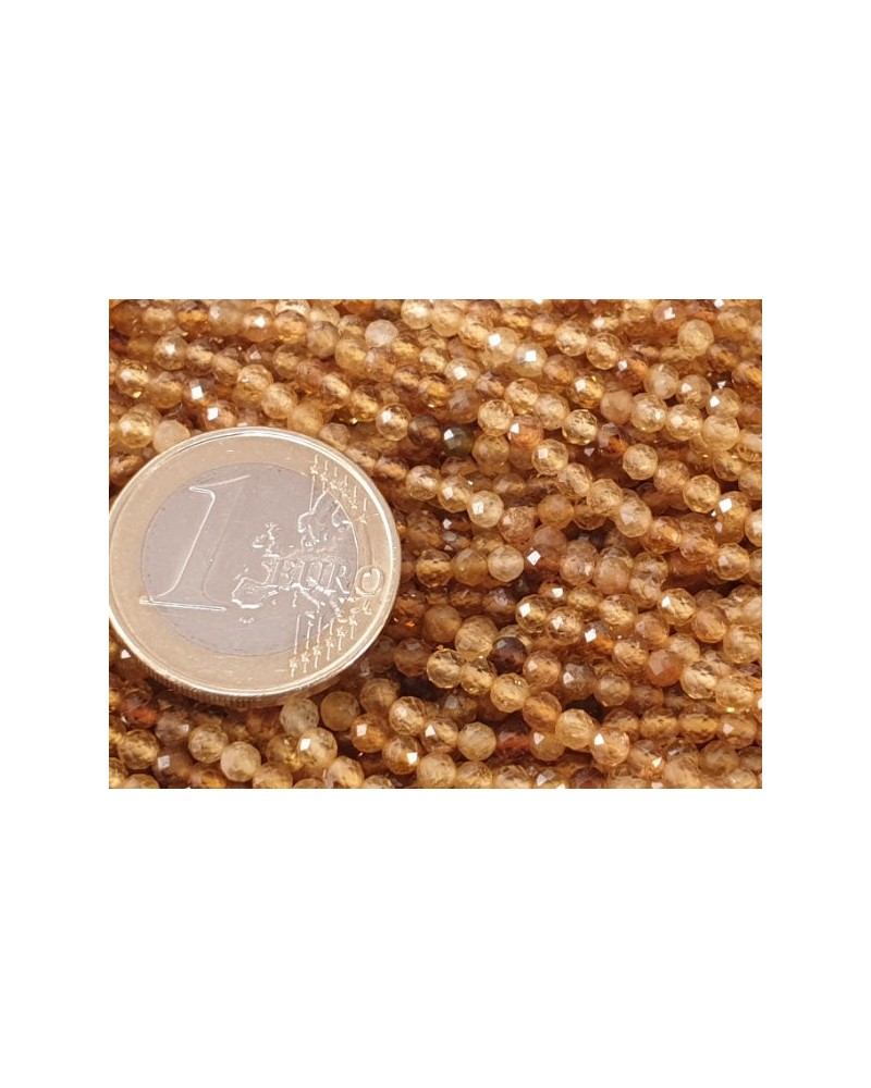gelbe Turmalinkette facettiert 3mm