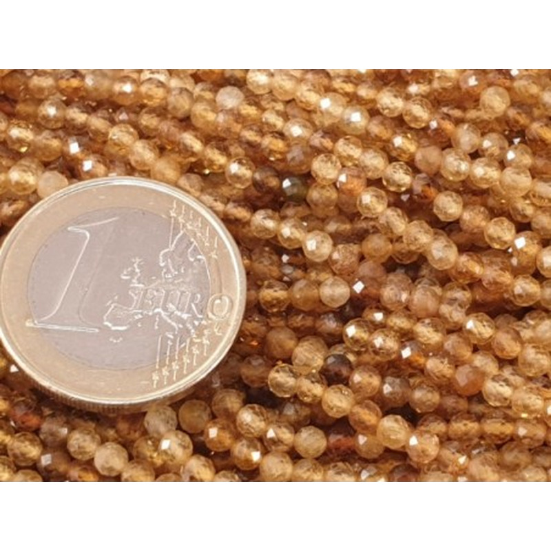 gelbe Turmalinkette facettiert 3mm