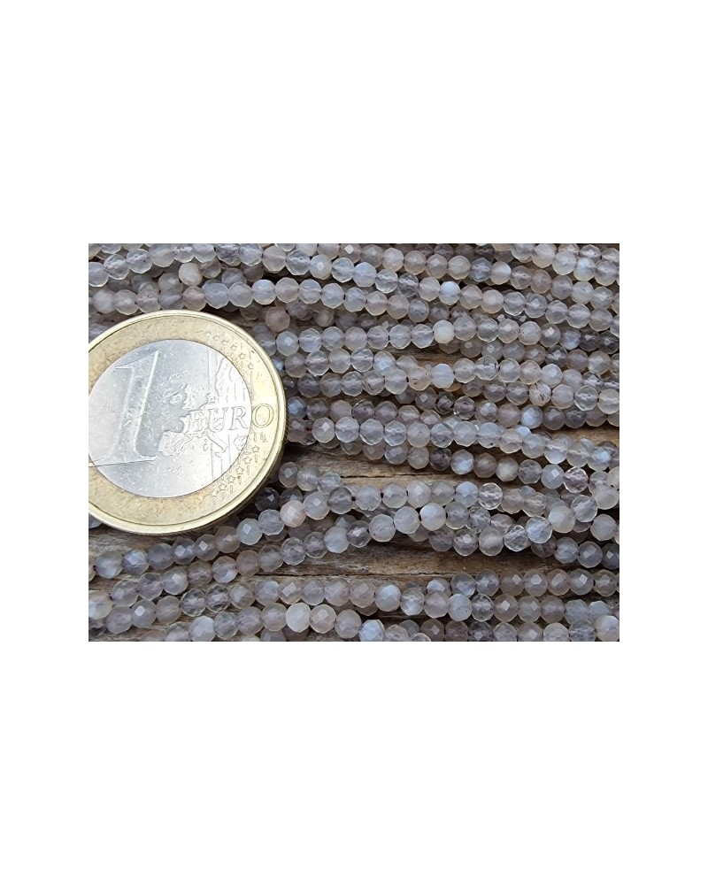 Mondsteinkette grau facettiert 2mm