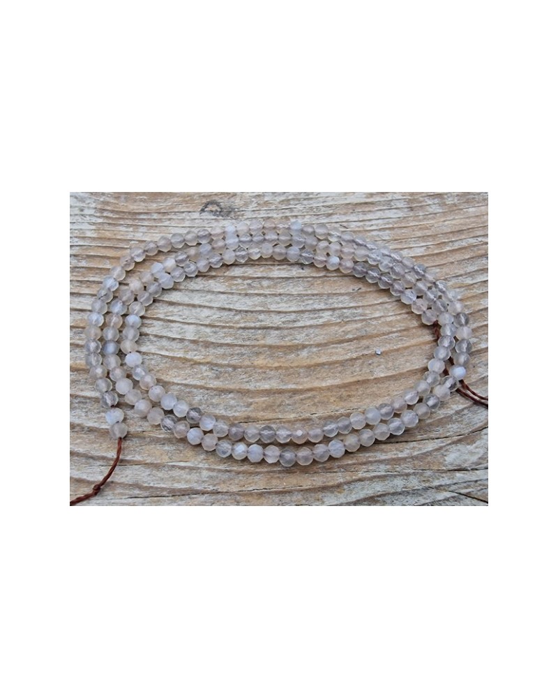 Mondsteinkette grau facettiert 2mm
