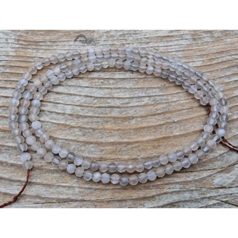 Mondsteinkette grau facettiert 2mm