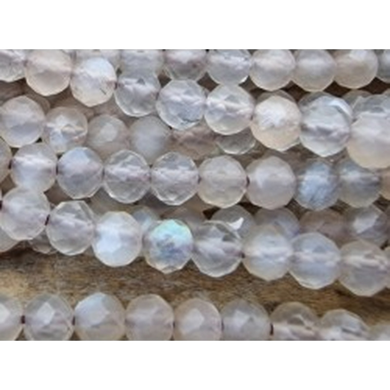 Mondsteinkette grau facettiert 2mm
