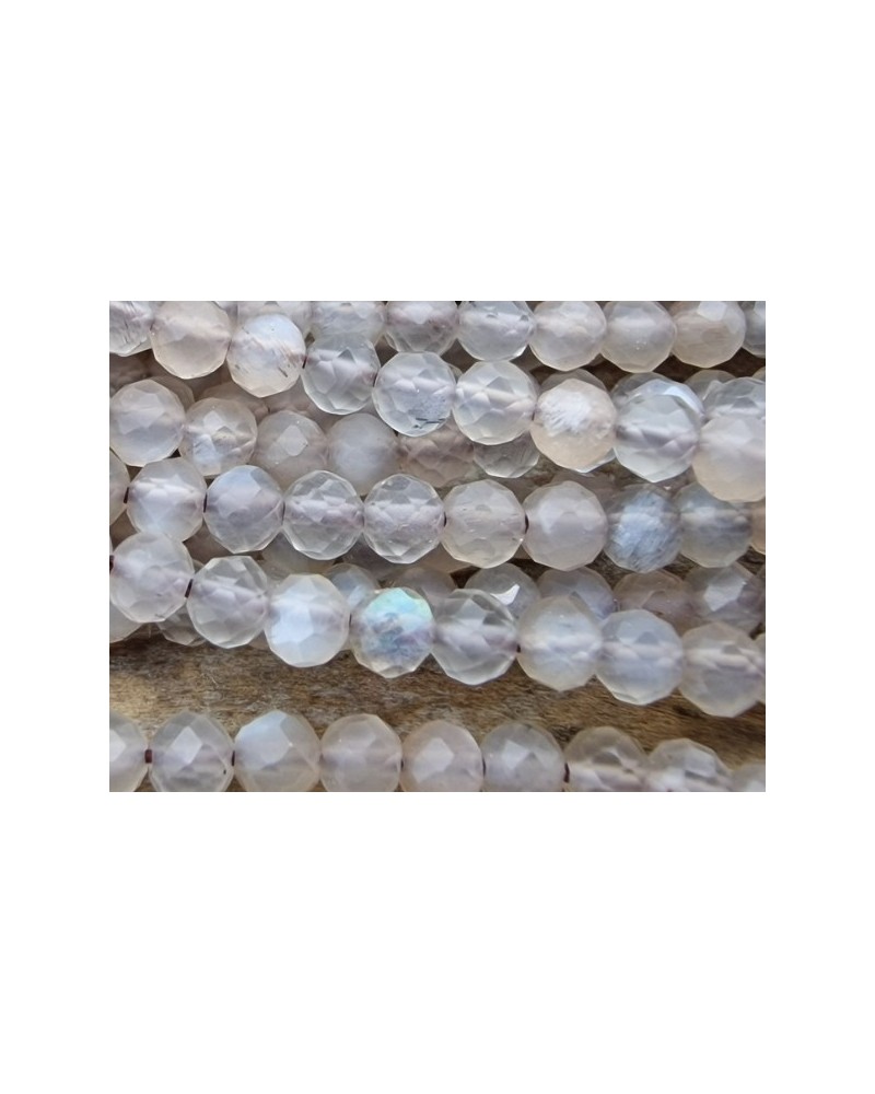 Mondsteinkette grau facettiert 2mm