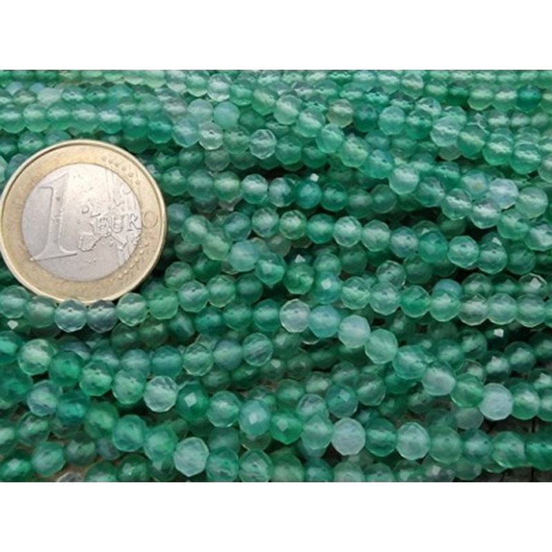 Achatkette grün facettiert 4mm
