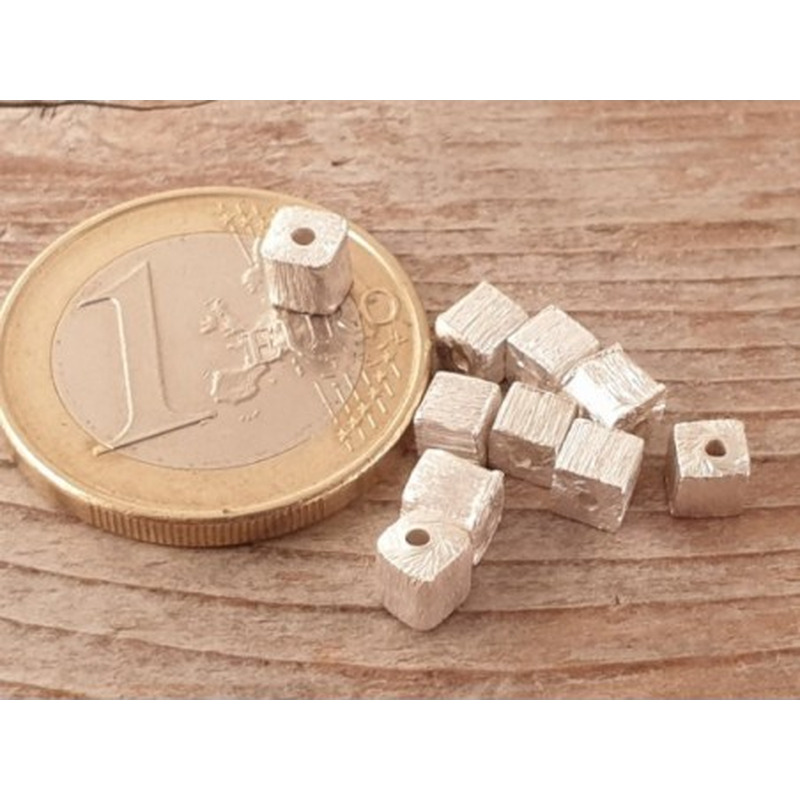 Zwischenteil, Würfel 4mm, 925 Silber